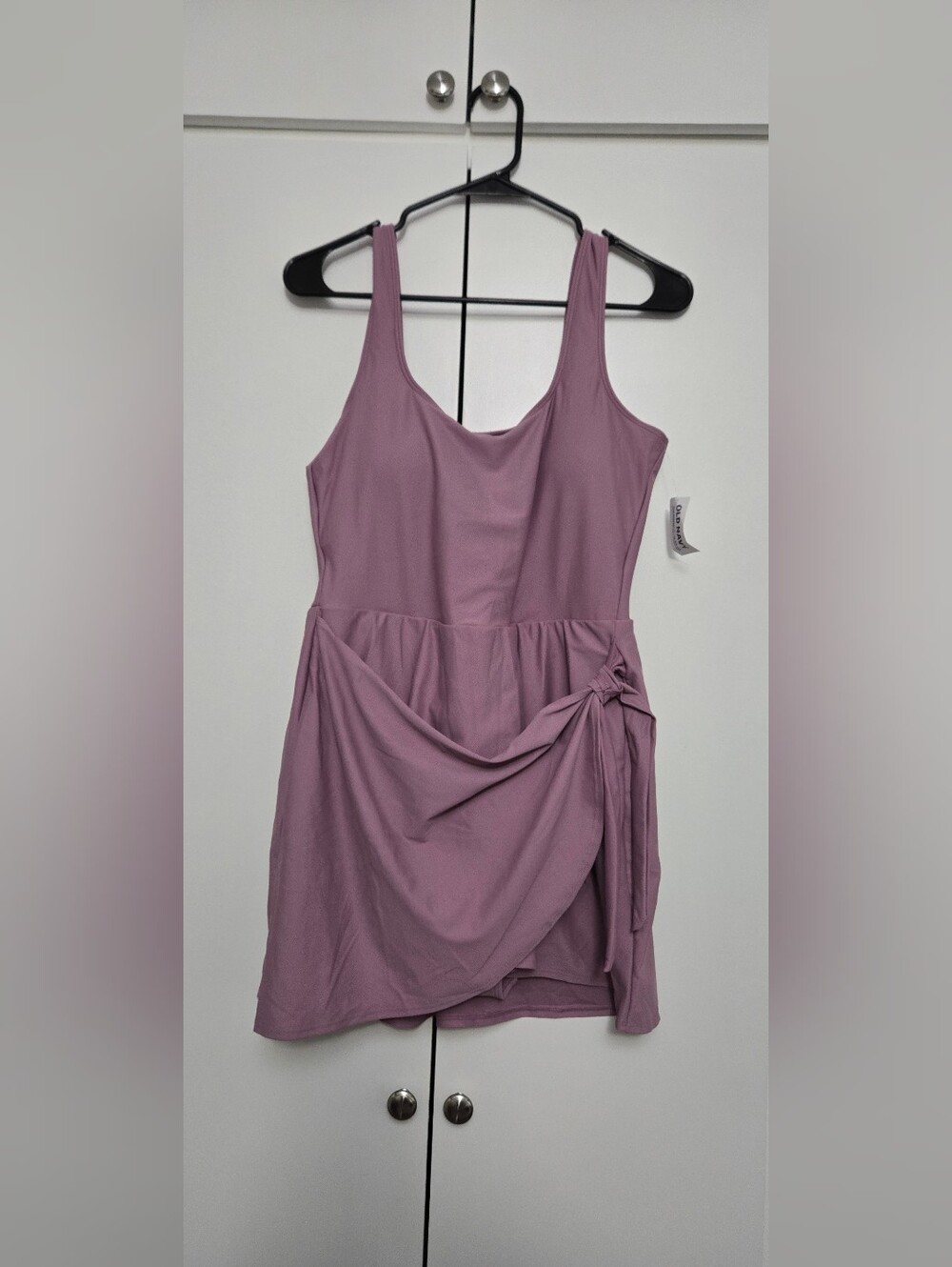 Women's Dusty Rose Knot-Waist Tank Swim Dress
